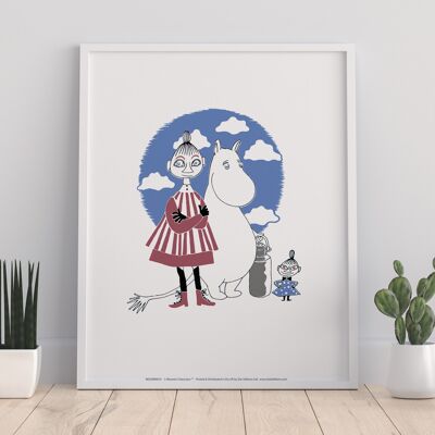 Moomin con Moominmamma y Little My - Impresión de arte premium de 11X14"