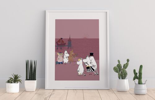 Moomins At The Beach - 11X14” Premium Art Print