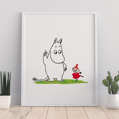 Moomintroll And Little My Dancing - 11X14” Premium Art Print