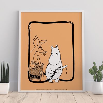 Sniff e Moomin Troll con contenitore d'acqua - 11 x 14" stampa d'arte premium