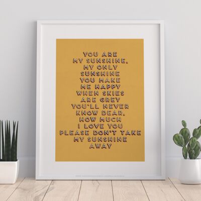 You Are My Sunshine Rhyme - Impresión de arte premium de 11X14"