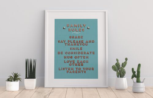 Poster -Family Rules - 11X14” Premium Art Print