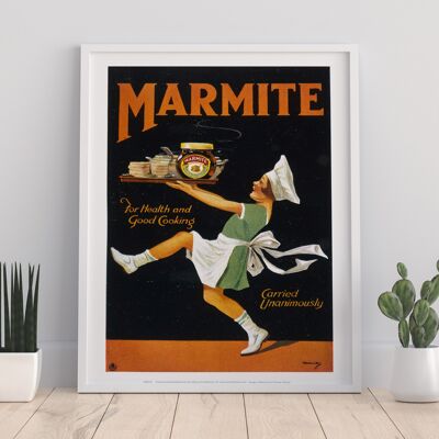 Marmite, für Gesundheit und gutes Kochen, einstimmig getragen – Premium-Kunstdruck, 27,9 x 35,6 cm