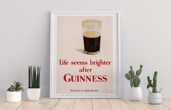 La vie semble plus lumineuse après Guinness "Guinness est bon pour vous" - 11X14" Premium Art Print 1