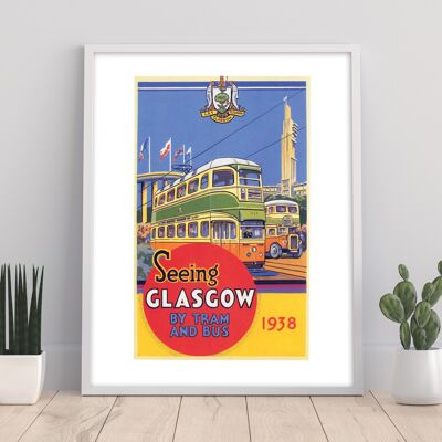 Vedere Glasgow in tram e autobus - Stampa artistica premium 11 x 14".