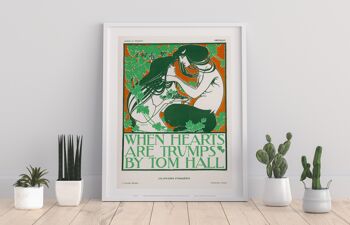 Image vert orange, homme et femme dans les bras l'un de l'autre - 11X14" Premium Art Print 1