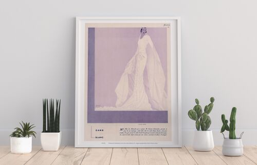 Violet Background, Ladt In White, Dress, Femina 17, Callot Sceurs - 11X14” Premium Art Print