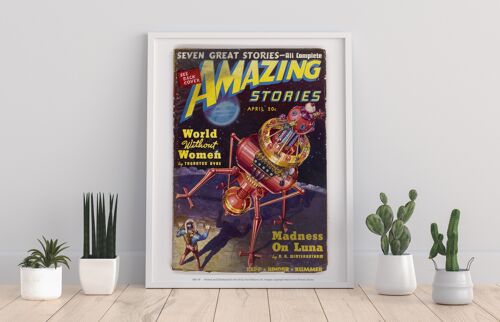 Seven Great Stories- All Complete, By Thornton Ayre, Madness On Luna By R. R. Winterbotham - 11X14” Premium Art Print
