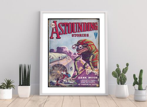 Astounding Stories, Extra Terrestrial, Dasrk Moon, Novelette Of Strange Adventure On Mysterious New Satellite - 11X14” Premium Art Print