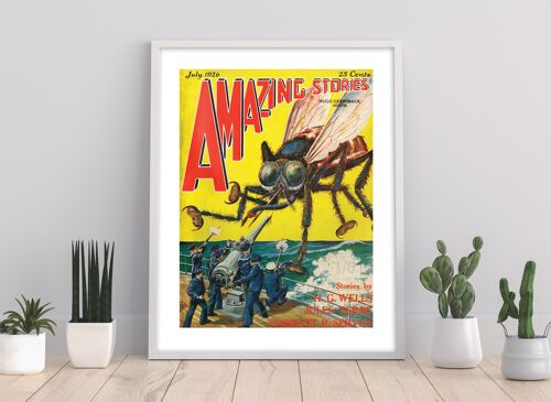 Amazing Stories By, H. G. Wells, Jules Verne, Garrett P. Serviss - 11X14” Premium Art Print