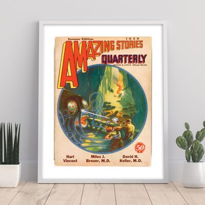 Póster retro vintage de Amzing Stories 1929 - 11X14" Impresión de arte premium