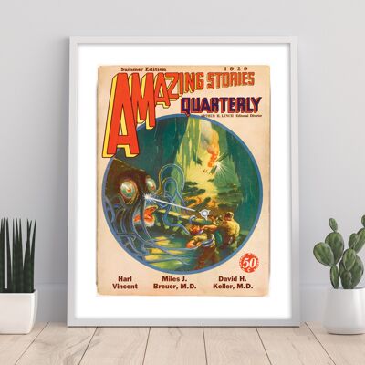 Vintage Retro Poster Of Amzing Stories 1929 - 11X14” Premium Art Print