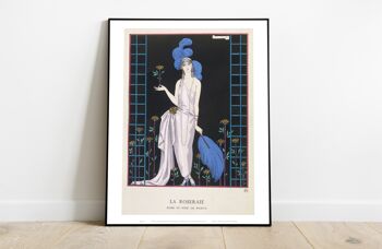 Dame de style Art déco entourée de fleurs de soleil Ny, La Roseraie, Barbier 1922 - 11X14" Premium Art Print 2