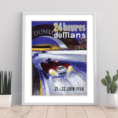 Affiche rétro vintage de la voiture de course rouge numéro 24 - 11X14" Premium Art Print