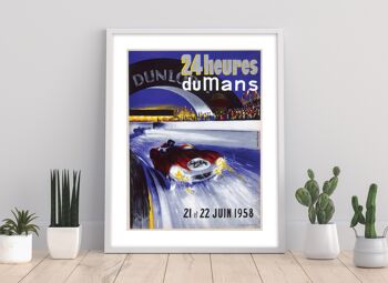 Affiche rétro vintage de la voiture de course rouge numéro 24 - 11X14" Premium Art Print 1
