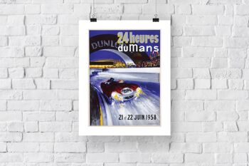 Affiche rétro vintage de la voiture de course rouge numéro 24 - 11X14" Premium Art Print 3