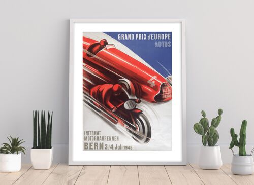 Grand Prix D'Europe Autos - 11X14” Premium Art Print