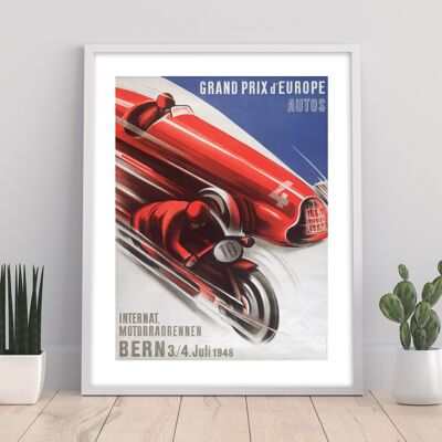 Grand Prix D'Europe Autos – Premium-Kunstdruck im Format 11 x 14 Zoll