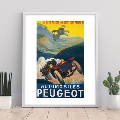 Poster vintage retrò dell'automobile Peugeot - 11 x 14" stampa d'arte premium