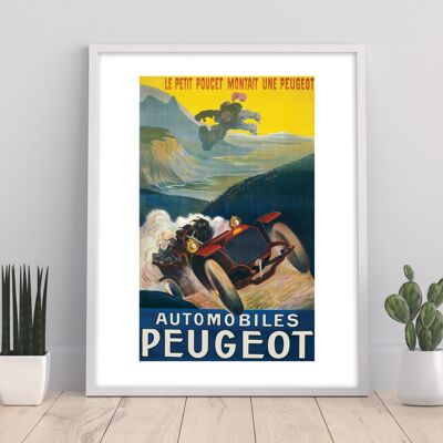 Vintage Retro Poster Of Automobile Peugeot - 11X14” Premium Art Print