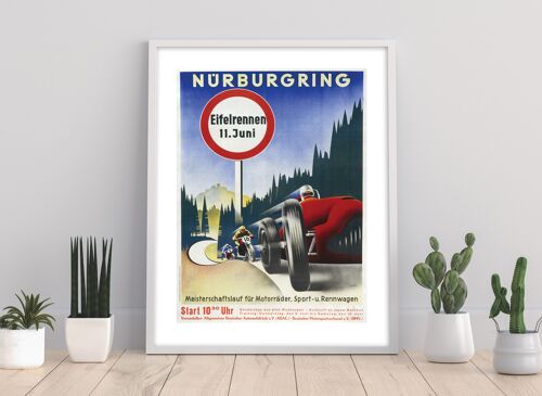 Vintage Retro Poster Of The Nurburgring - 11X14” Premium Art Print