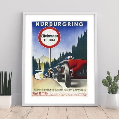 Vintage Retro-Poster des Nürburgrings – Premium-Kunstdruck, 27,9 x 35,6 cm