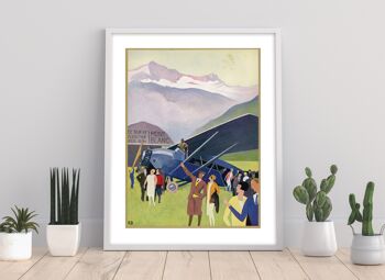 Montagnes, avion, foules de gens, terre - 11X14" Premium Art Print 1