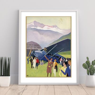 Mountains, Airplane, Crowds Of People, Land - 11X14” Premium Art Print