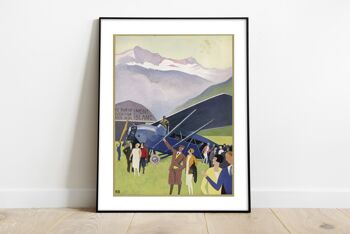 Montagnes, avion, foules de gens, terre - 11X14" Premium Art Print 2