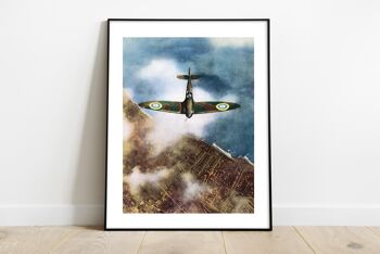 Spitfire, vue à vol d'oiseau, terre et eau - 11X14" Premium Art Print 2