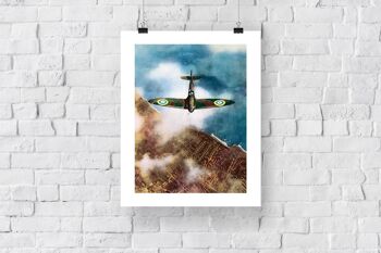 Spitfire, vue à vol d'oiseau, terre et eau - 11X14" Premium Art Print 3