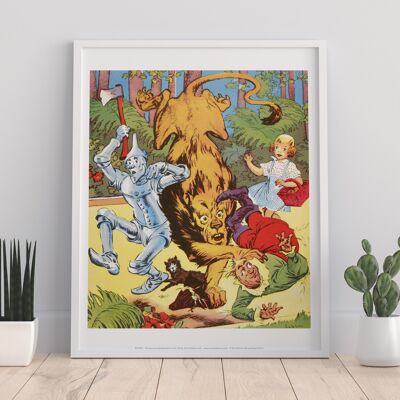 Löwe, Dorothy, Blechmann, Ruder, Toto, Vogelscheuche, Yellow Brick Road – Premium-Kunstdruck im Format 11 x 14 Zoll