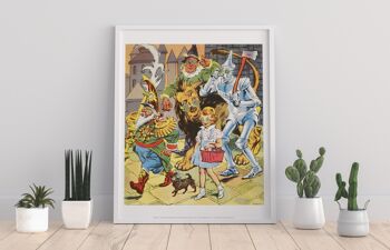 Gardien de la porte, Toto, Dorothy, Lion, épouvantail, Tinman, lunettes vertes - 11X14" Premium Art Print 1