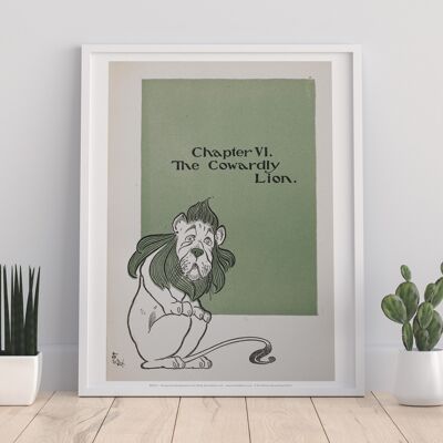 Löwe, Kapitel V1. Der feige Löwe. Grün – Premium-Kunstdruck im Format 11 x 14 Zoll