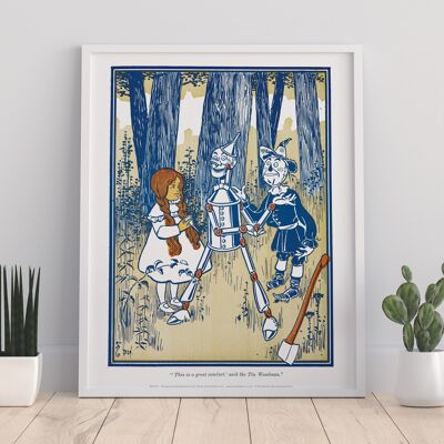 Dorothy, uomo di latta, spaventapasseri, ascia - 11 x 14" stampa d'arte premium