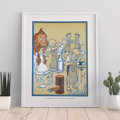 Tin Man Work Shop, Dorothy, Lion, The Tinsmiths Worked For Three Days and Four Nights – Premium-Kunstdruck, 27,9 x 35,6 cm