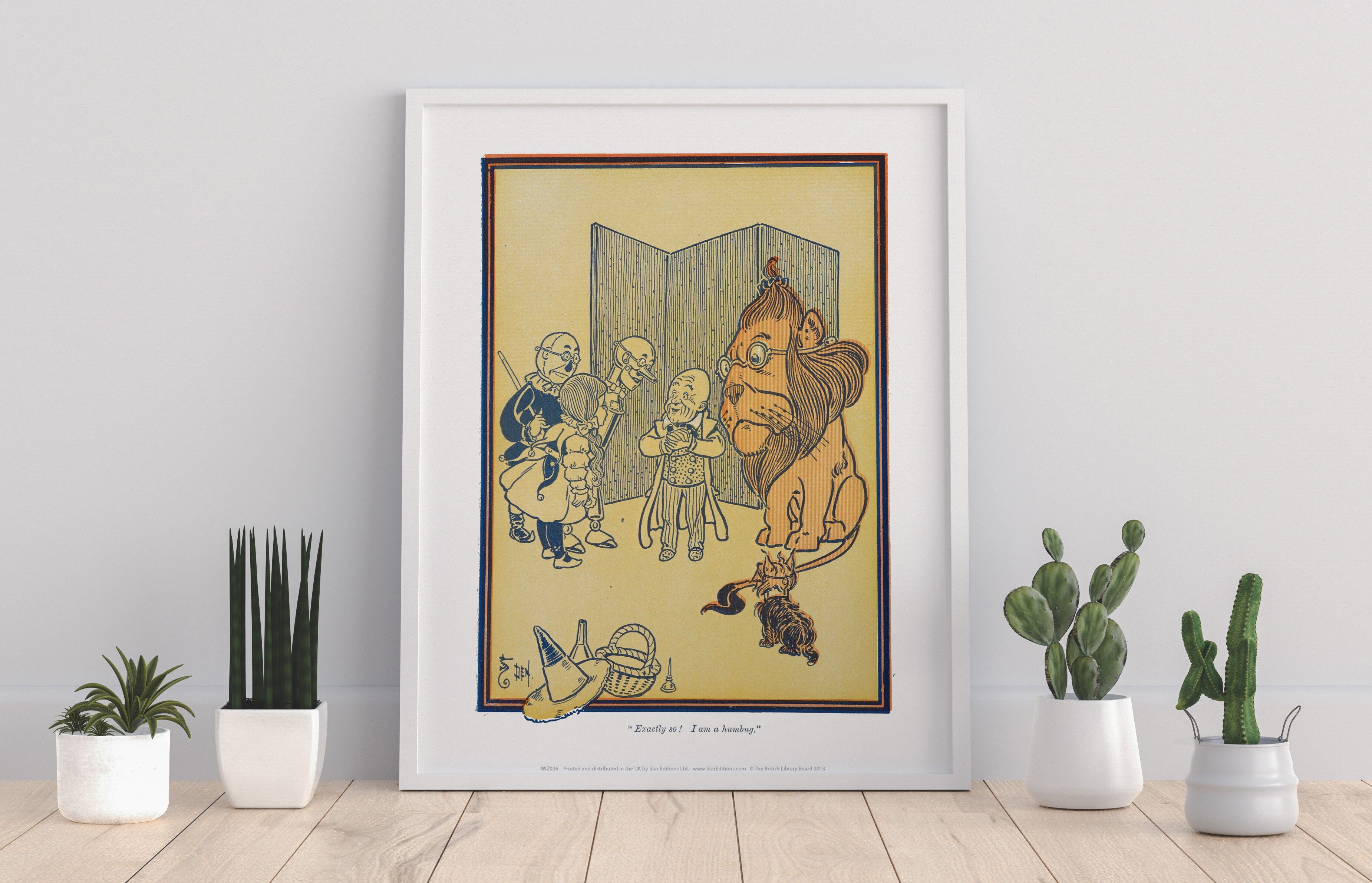 Dorothy, Toto, Vogelscheuche, Blechmann, Zauberer von Oz, Löwe, genau so! Ich bin Humbug – 11 x 14 Zoll Premium-Kunstdruck