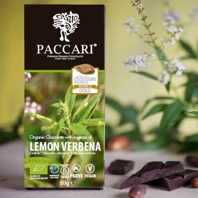 Organic chocolate lemon verbena, 60% cocoa