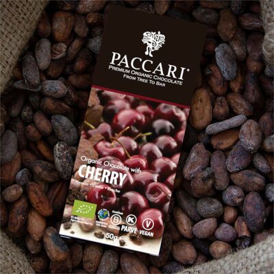 Organic chocolate cherry, 60% cocoa