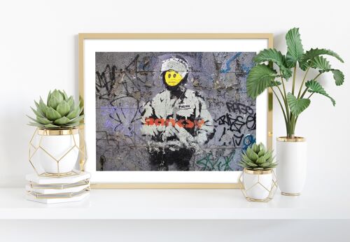 Graffiti Art - Happy Officer - 11X14” Premium Art Print
