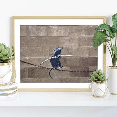 Rat Walking Tight Tope - 11X14” Premium Art Print