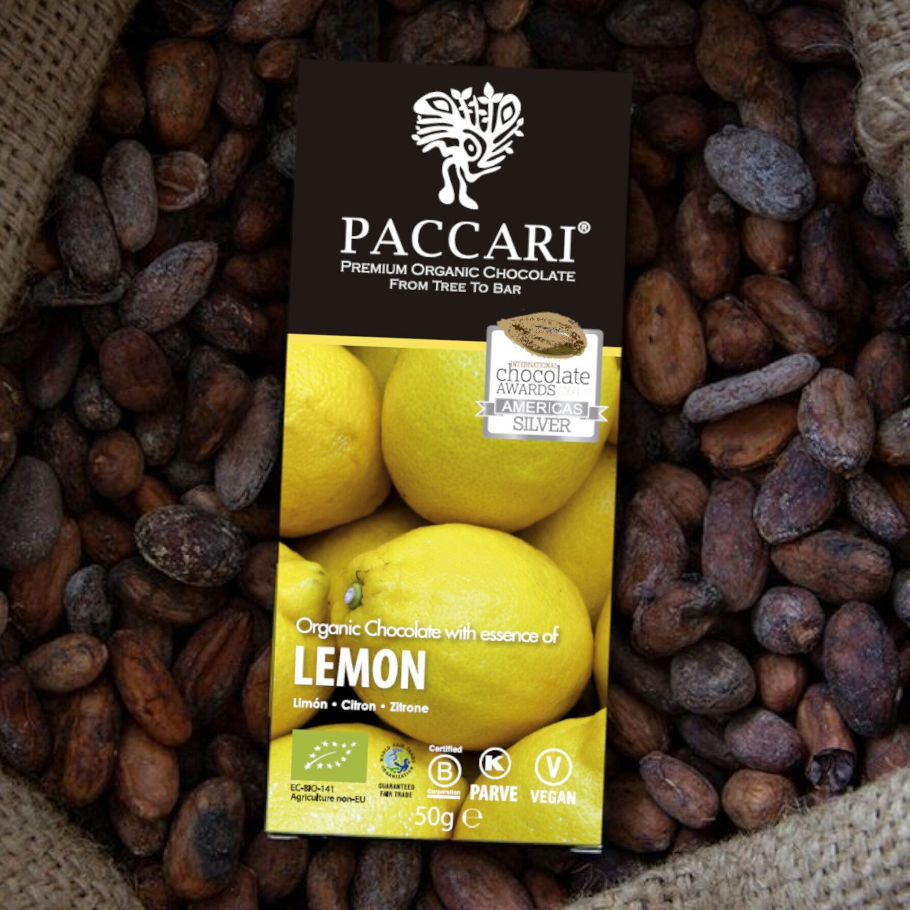Cioccolato biologico limone, 60% cacao