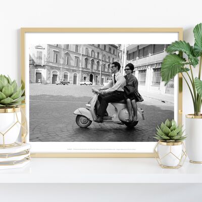 Scooter Through The City - 11X14” Premium Art Print