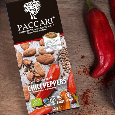 Peperoncino al cioccolato biologico, 60% di cacao