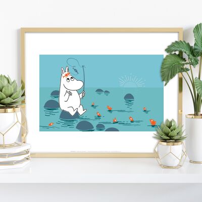 Pesca Moomin - Impresión de arte premium de 11X14"