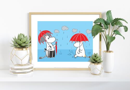Moomin In The Rain - 11X14” Premium Art Print