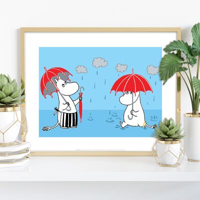 Moomin sotto la pioggia - Stampa artistica premium 11 x 14".