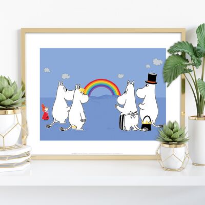 Moomins Watch The Rainbow - Impresión de arte premium de 11X14"