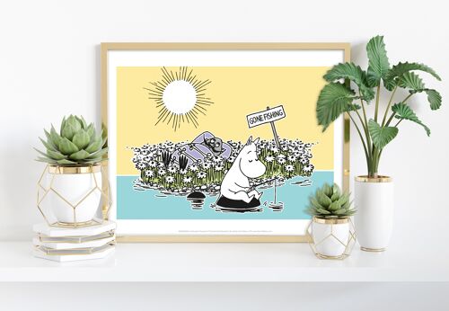 Moomin Gone Fishing - 11X14” Premium Art Print