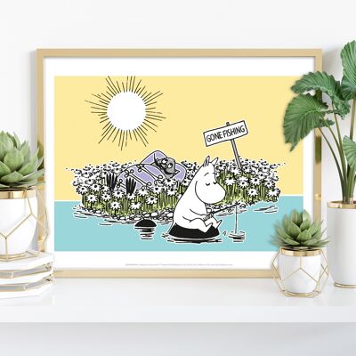 Moomin Gone Fishing - Impresión de arte premium de 11X14"